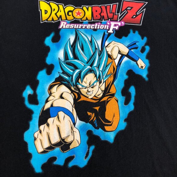Dragon Ball Z T Shirt Men's XL Black Resurrection F Goku Super Saiyan Blue Anime - Picture 4 of 11